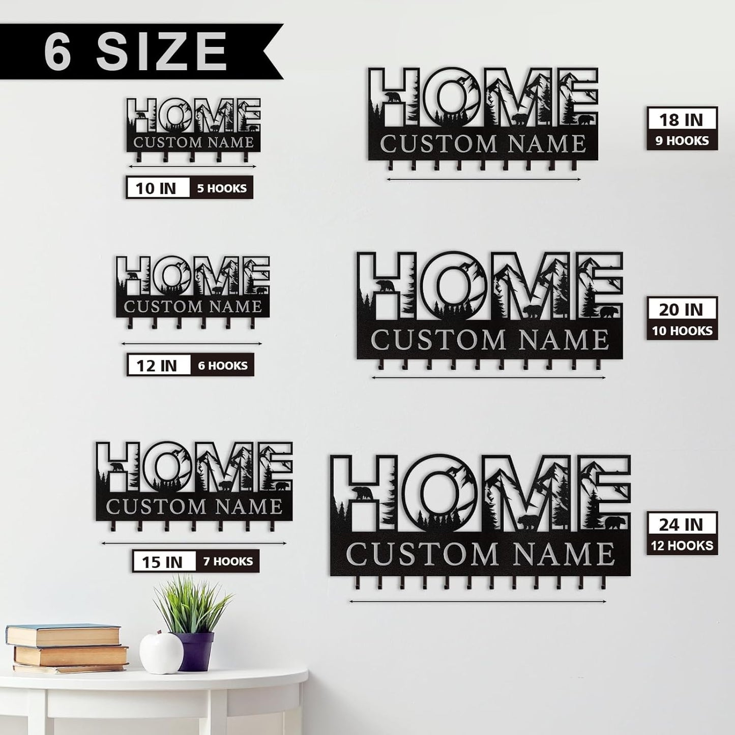 Rustic HOME Key Holder Metal Wall Mount Organizer Entryway & Living Room Decor