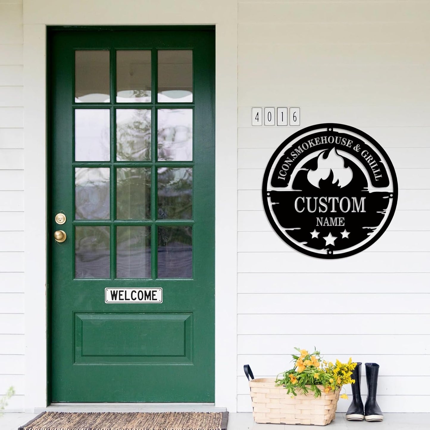 Custom Butterfly Metal Sign for Cabin or Porch, Personalized Family Name Wall Decor Gift
