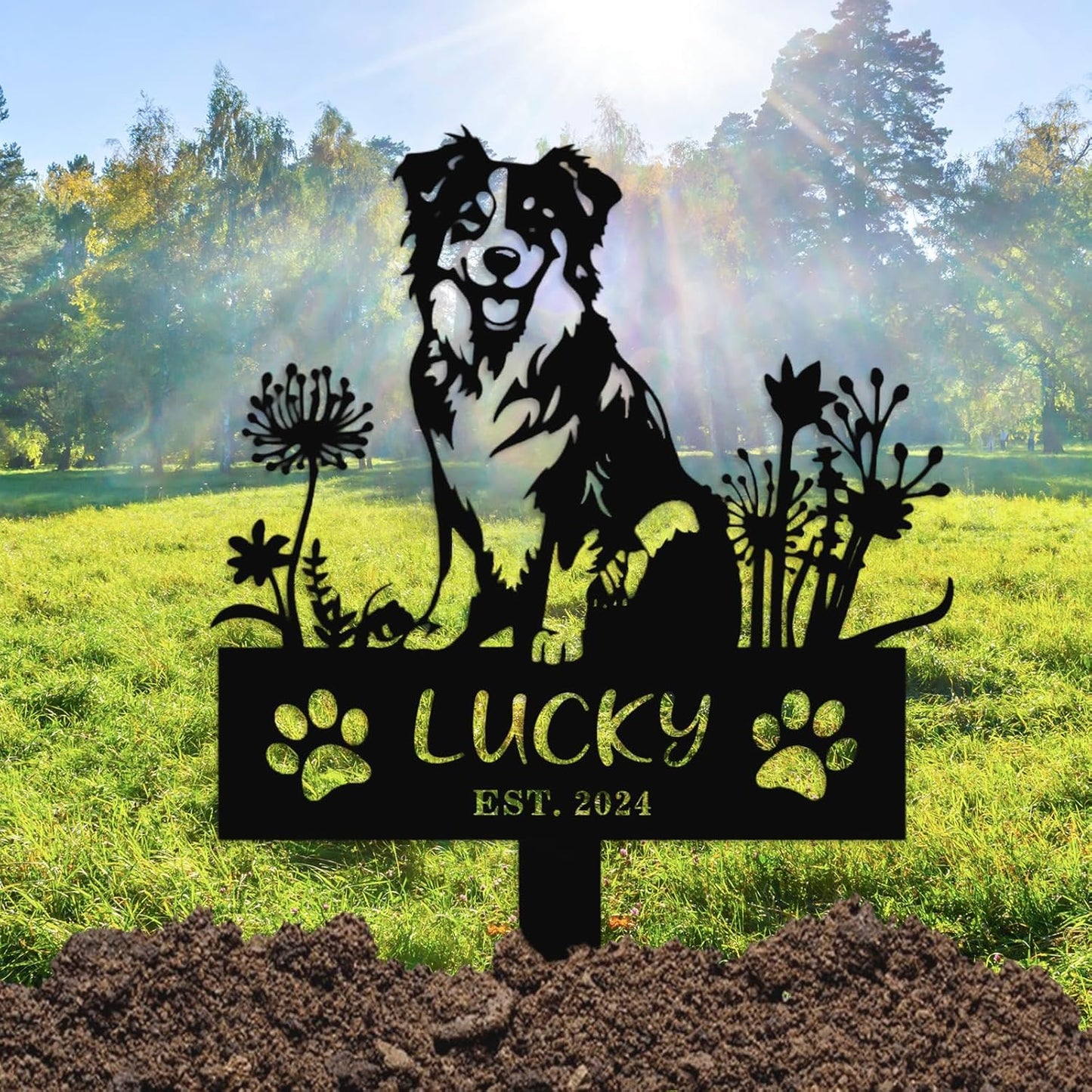Rustic Iron Pet Memorial - Personalized Sign for Honoring Cats & Dogs