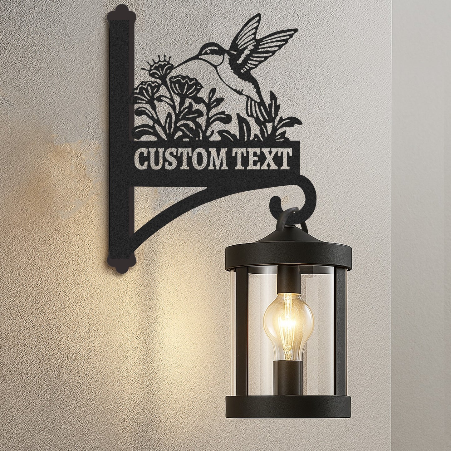 Custom Hummingbird Plant Hanger Wall Bracket, Personalized Metal Plant Hook for Hanging Basket, Bird Feeder, Lantern, Wind Chime Outdoor Decor
