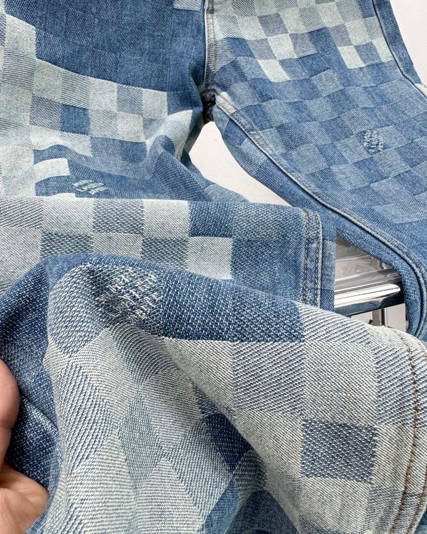 LV Plaid jeans 1825022822