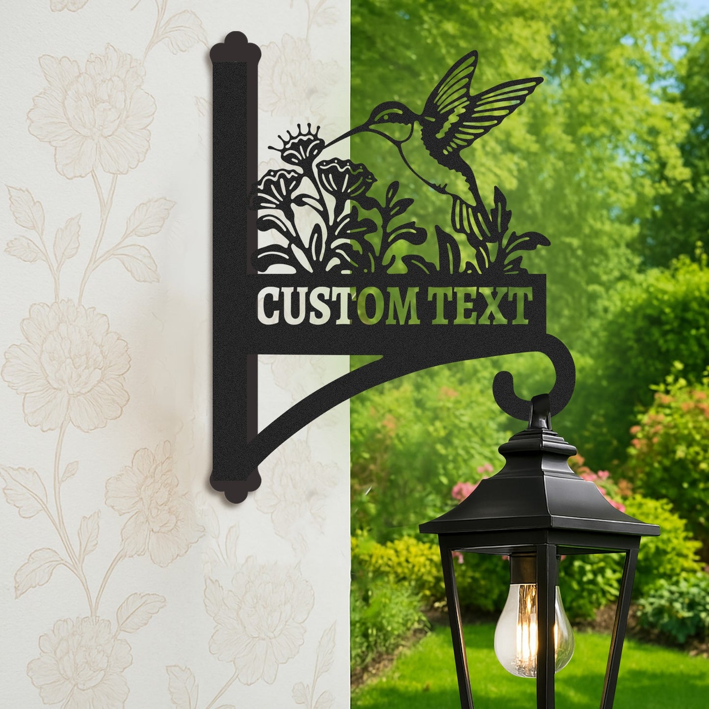 Custom Hummingbird Plant Hanger Wall Bracket, Personalized Metal Plant Hook for Hanging Basket, Bird Feeder, Lantern, Wind Chime Outdoor Decor