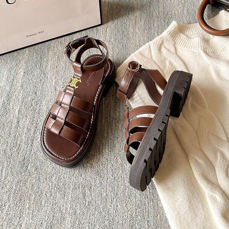 New Versatile Not Tired Feet Hollow Woven Thick-soled Beach Shoes 1024041204