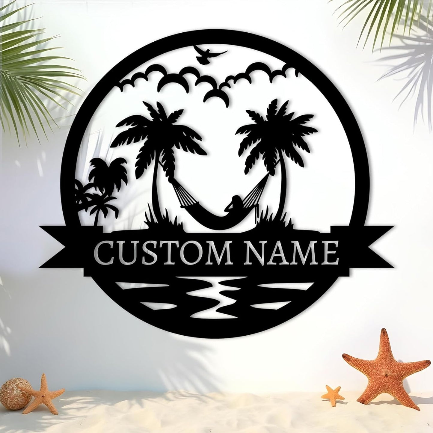 Personalized Beach & Pool Metal Signs - Custom Last Name Decor, Outdoor Patio Wall Art for House Warming Gifts