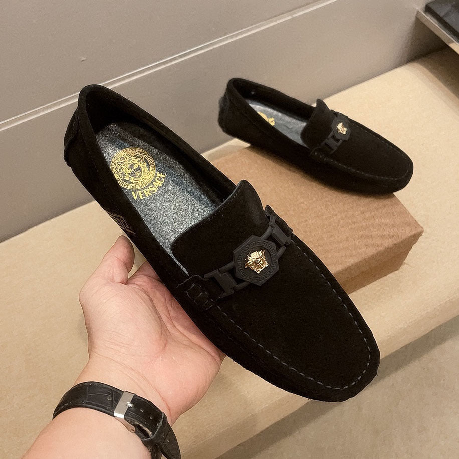 VS Medusa Velvet Leather Driver Shoes 1824091902