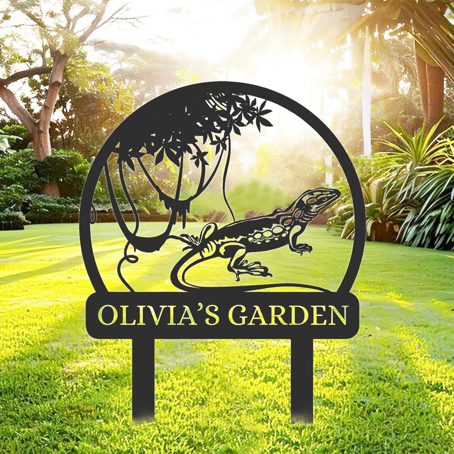 Custom Rabbit Garden Sign, Personalized Outdoor Metal Yard Sign for Gardeners or Lawn Decor