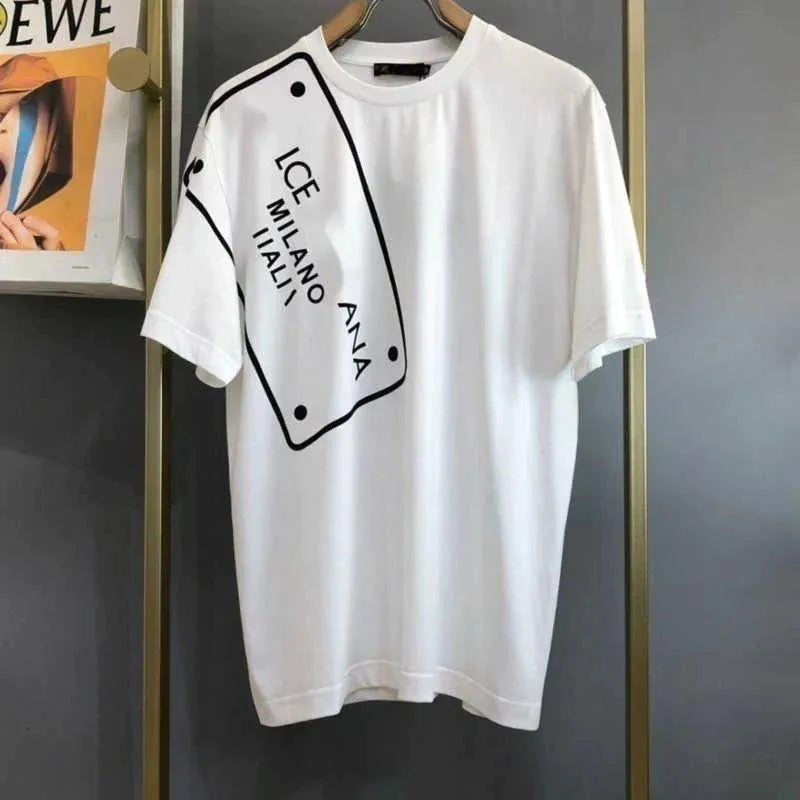New Printed Cotton Round Neck Casual All-match Couple Short-sleeved 1024030802