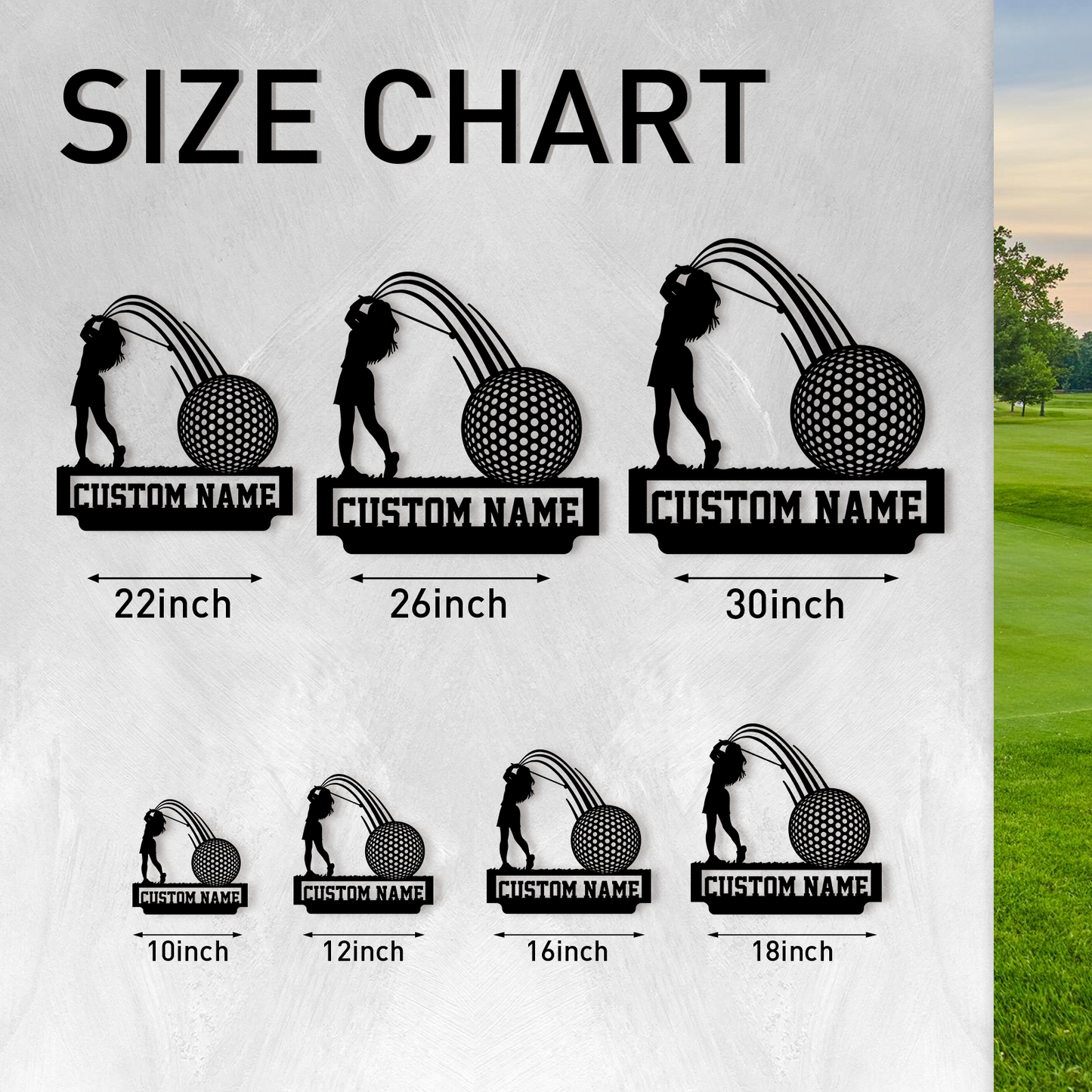 Personalized Golf Metal Sign with Tee & Ball Art, Garden Stake or Wall Mount Option for Sports Lovers