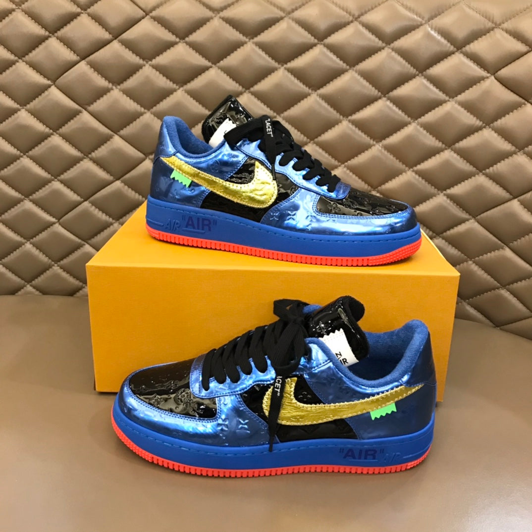 Tripartite Joint Bright Leather Embossed Contrast Color Sneakers XC1623071703