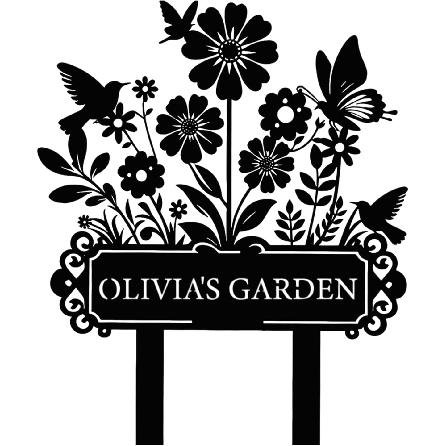 Custom Garden Sign Personalized Outdoor Metal Garden Stake Gifts for Gardeners