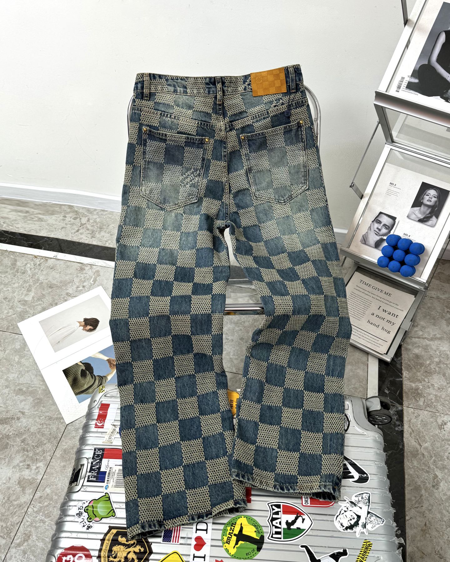LV Plaid jeans 1825022820