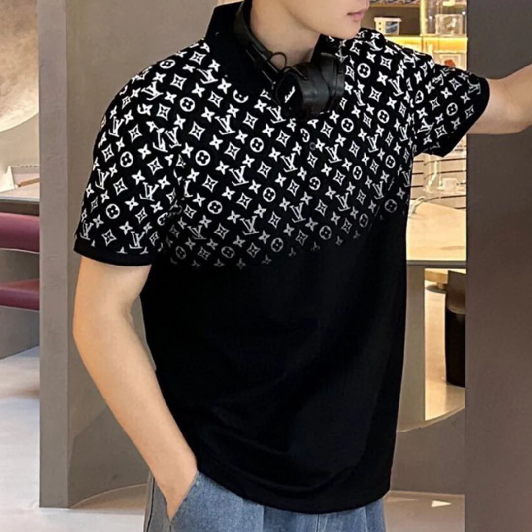 New Fashion Gradient Printed Polo Short Sleeves 1024032138