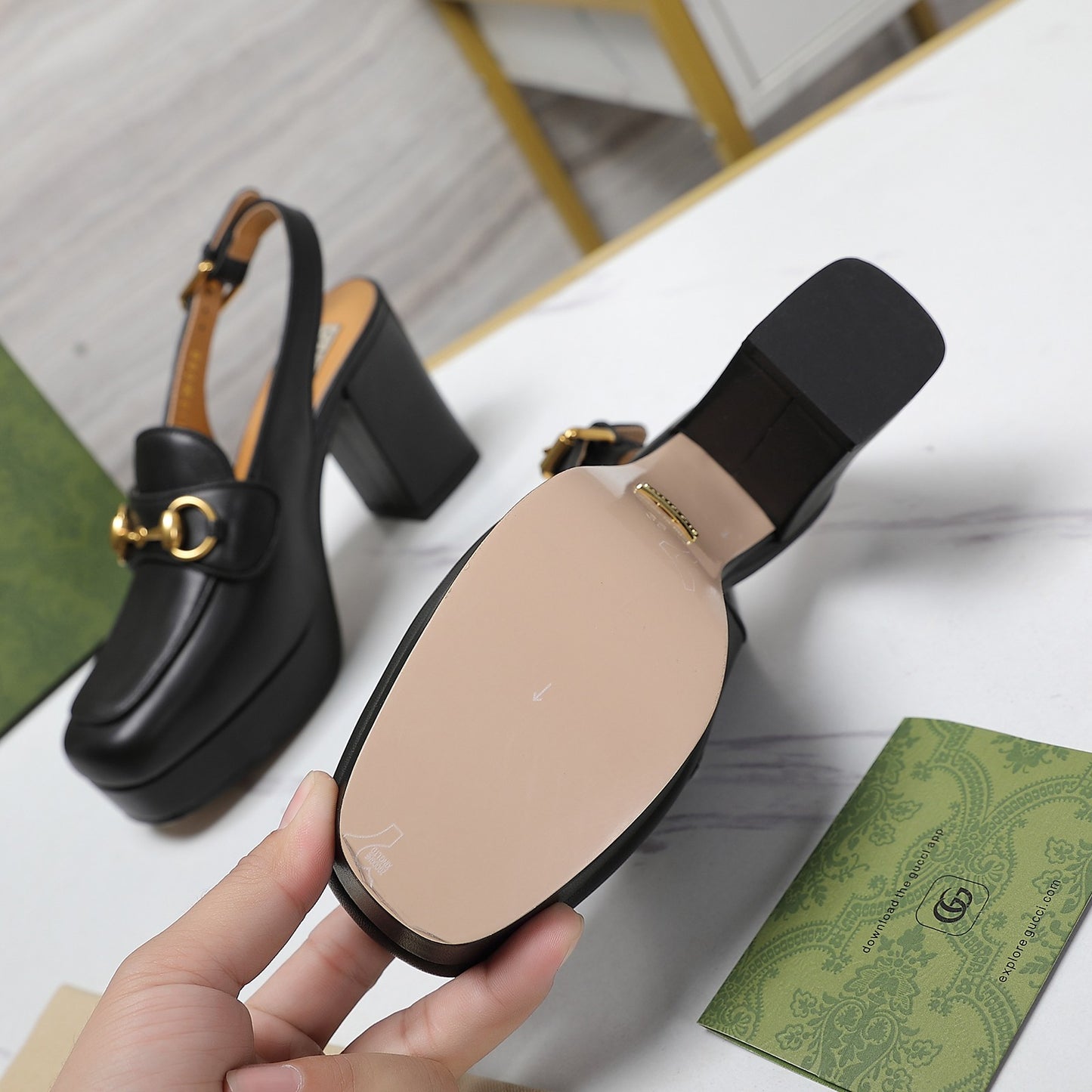GG Horsebit slingback pumps 1825031805