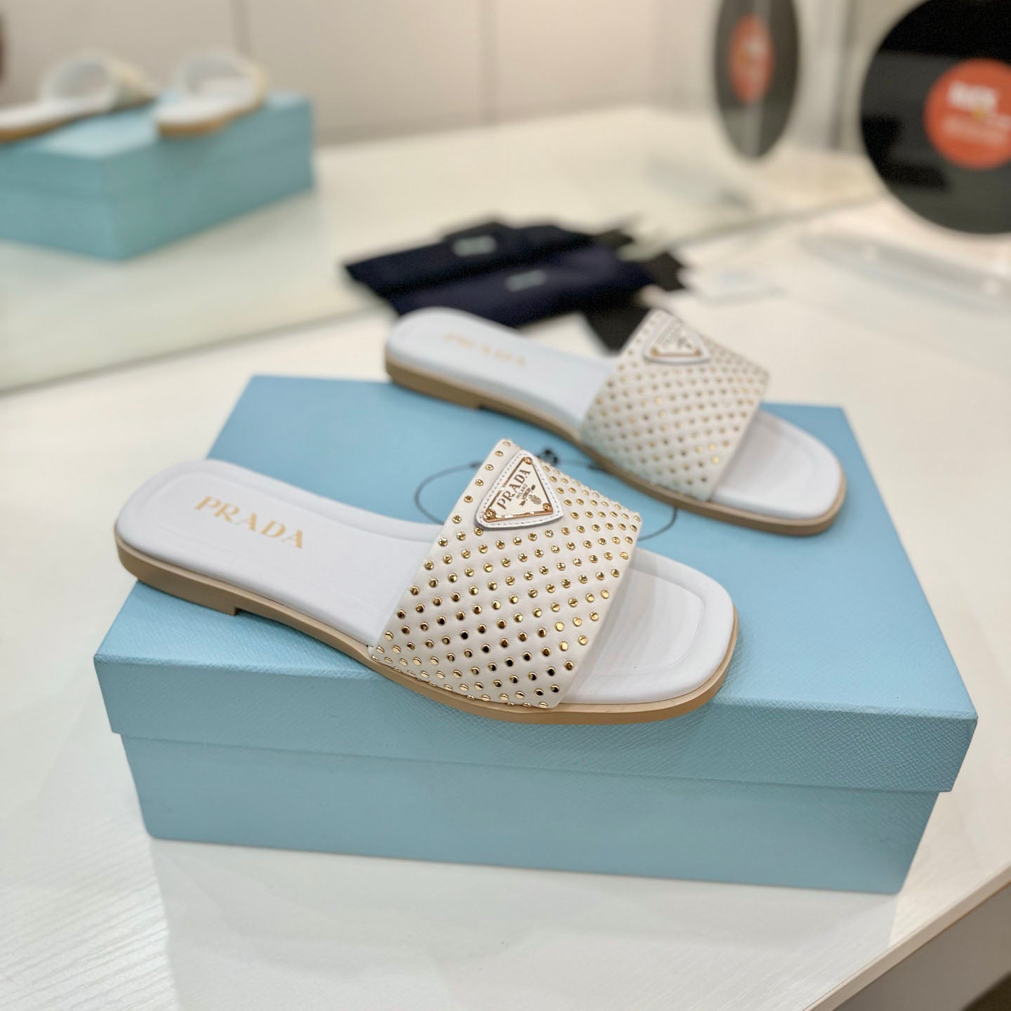 PR Nappa leather slides 1825032002