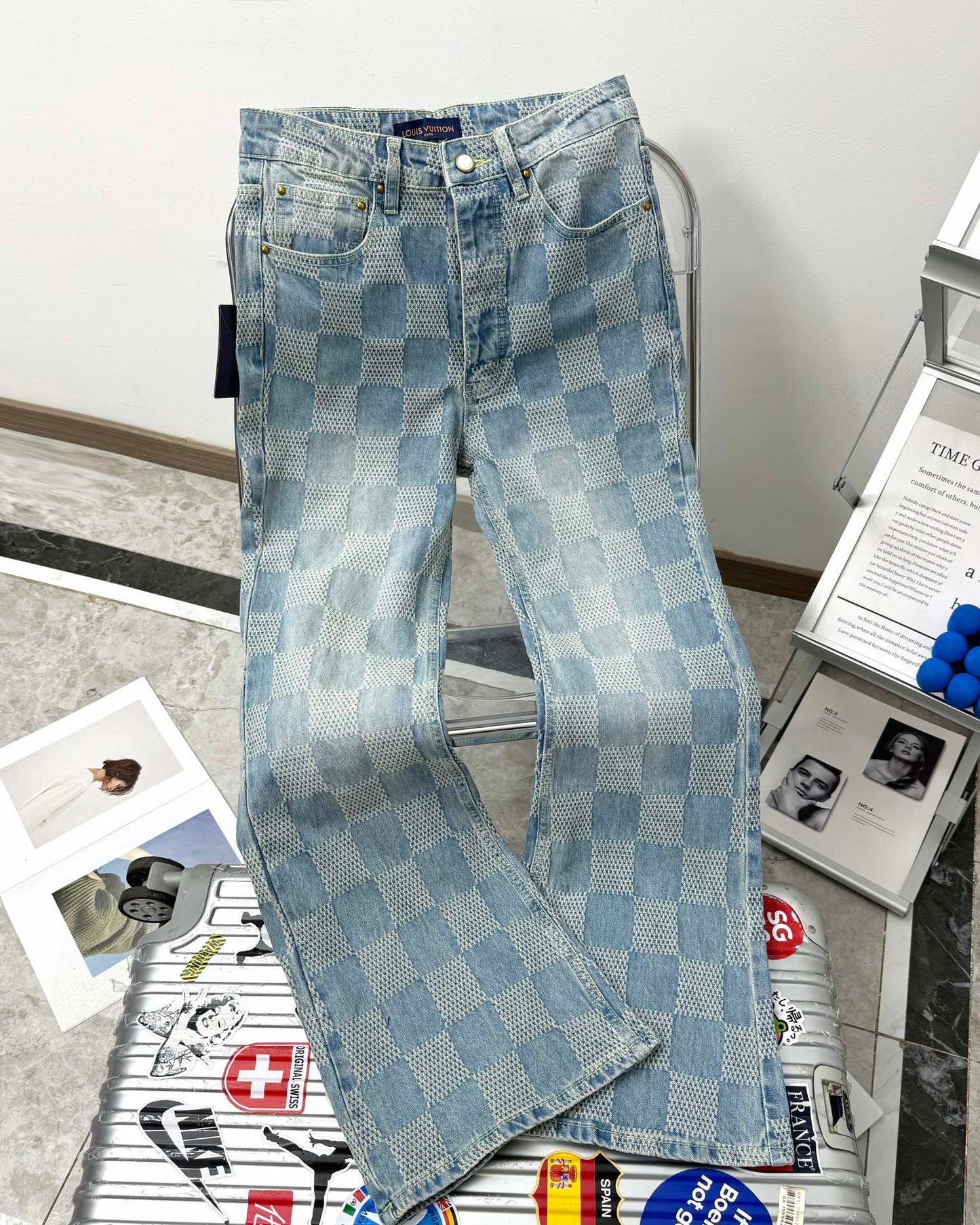 LV Plaid jeans 1825022820