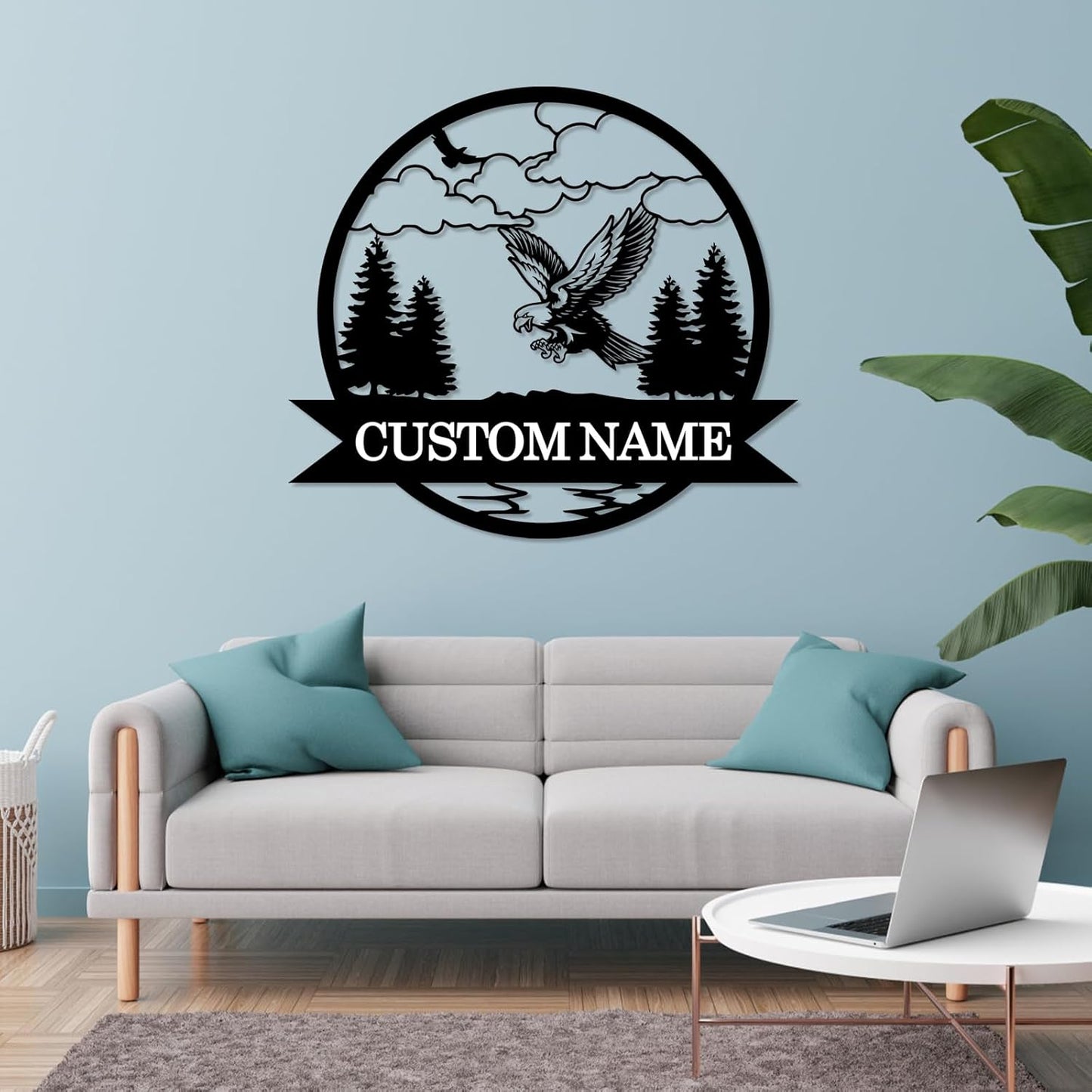 Personalized Eagle Iron Sign - Handcrafted Metal Wall Art for Outdoor & Rustic Decor
