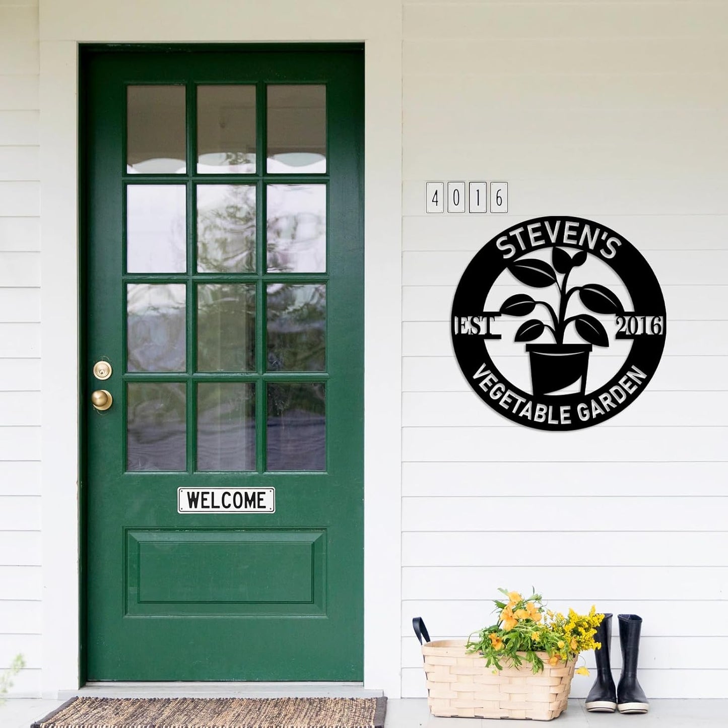 Custom Garden Sign, Personalized Metal Name Signs for Outdoor, Metal Garden Signs for Outside