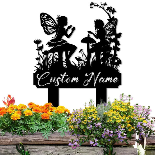 Personalized Enchanted Garden Stake - Custom Metal Sign for Outdoor Fairy Themes