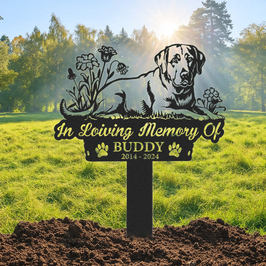 Labrador Memorial Garden Sign, Personalized Labrador Dog Memorial Sign, Pet Loss Tribute, Dog Loss Garden