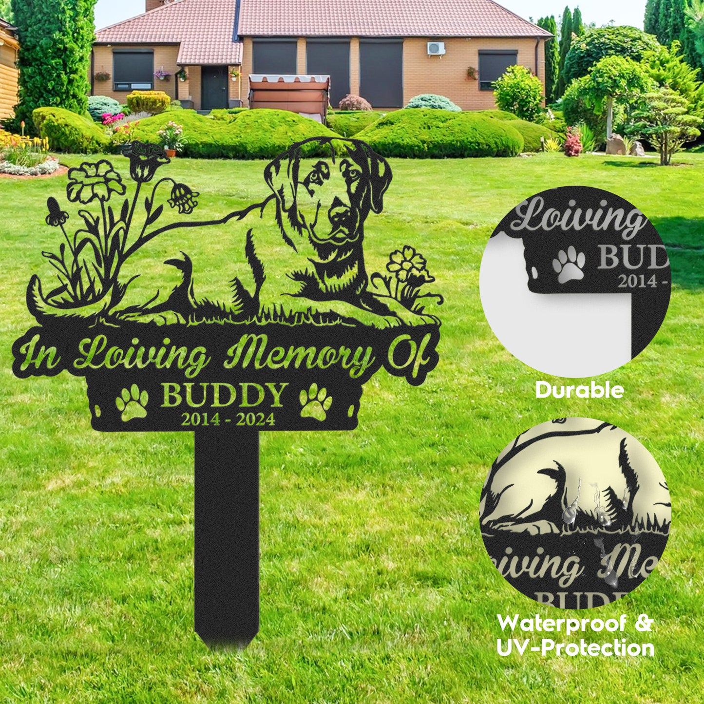 Labrador Memorial Garden Sign, Personalized Labrador Dog Memorial Sign, Pet Loss Tribute, Dog Loss Garden