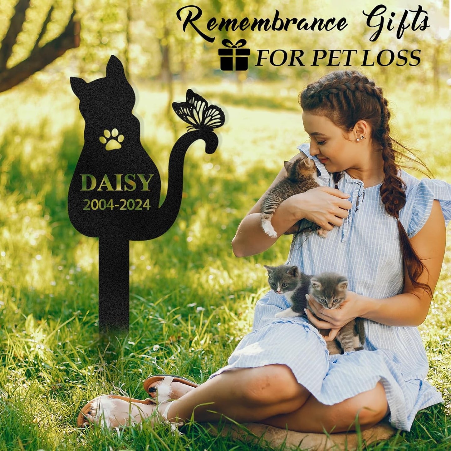 Custom Iron Pet Memorial Sign - Handcrafted Tribute for Beloved Cats & Dogs