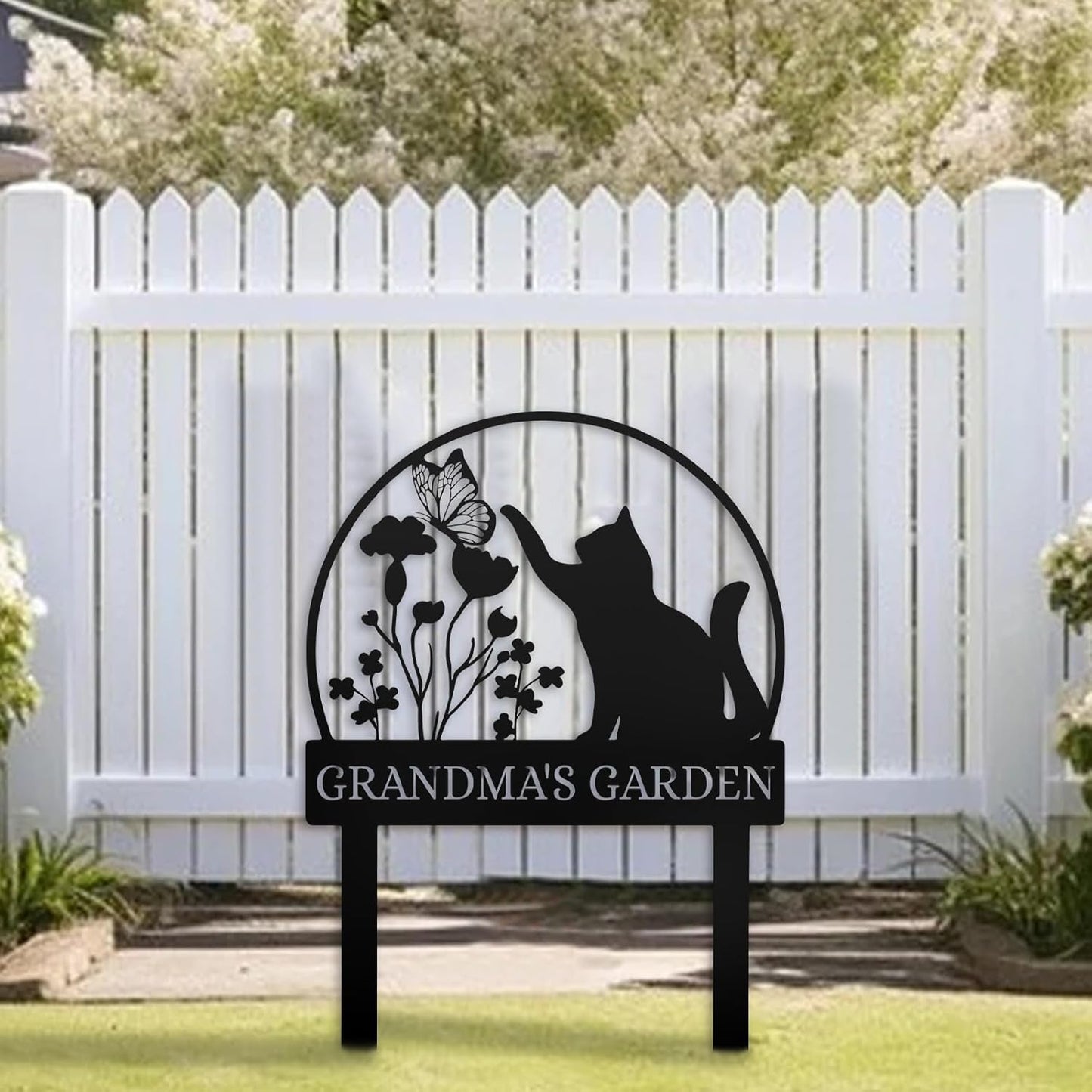 Custom Garden Metal Sign Personalized Outdoor Name Plaque for Lawn Yard Vegetable Garden Welcome Gift