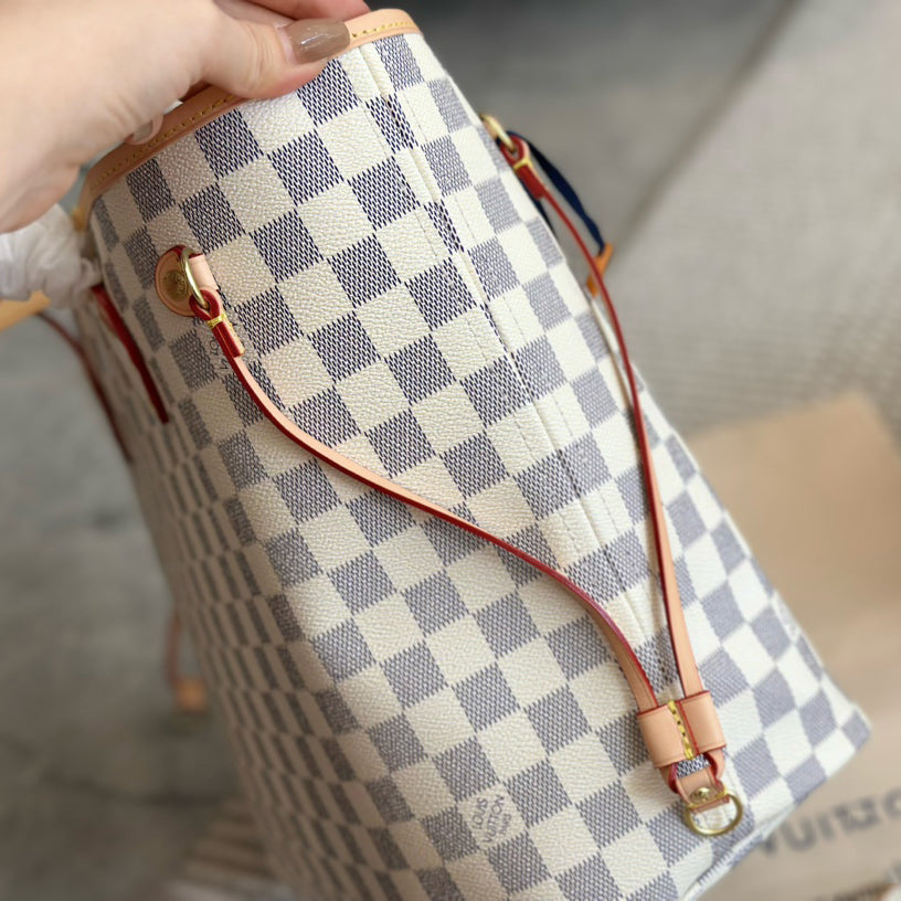 Handmade Leather Handbag Damier Neverfull MM