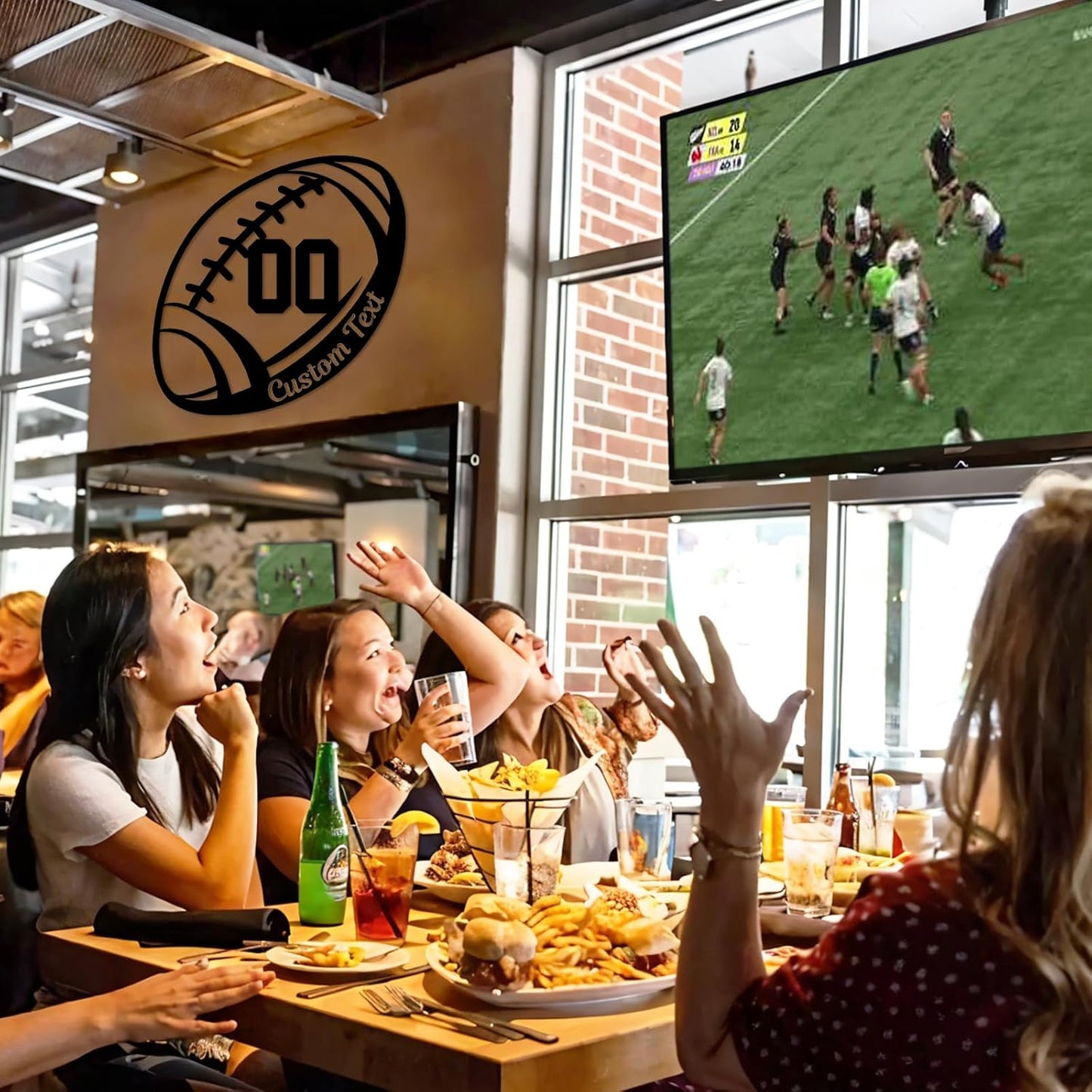 Personalized Sports Wall Decor - Ball-Themed Metal Sign with Custom Name & Number