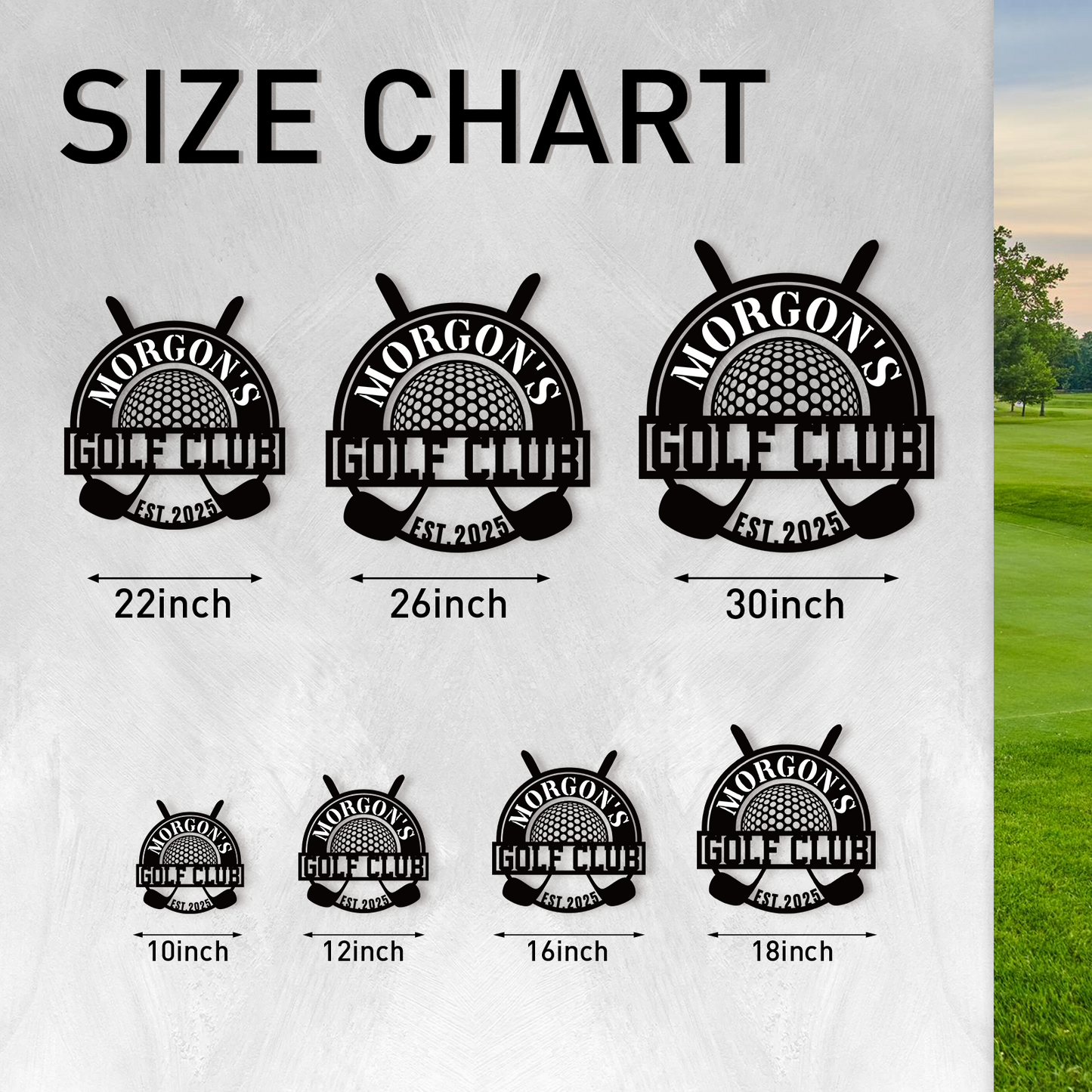 Personalized Golf Name Sign, Metal Garden Stake Decor with Tee Off Theme, Outdoor Lawn Signage