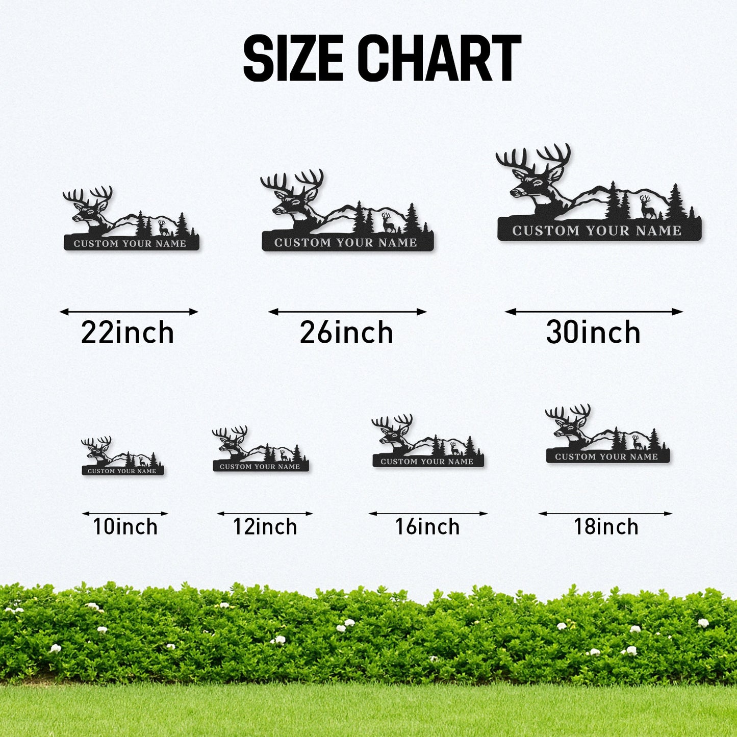 Deer Metal Wall Sign, Custom Forest Mountain Scene for Cabin or Hunting Lodge Decor