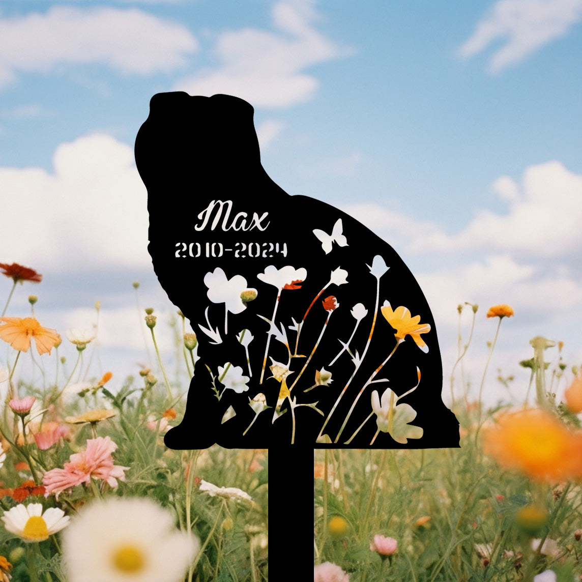 Custom Cat Memorial Stake, Cat Grave Marker, Cat Breed Metal Sign, Pet Memorial Gift, Cat Memorial Plaque