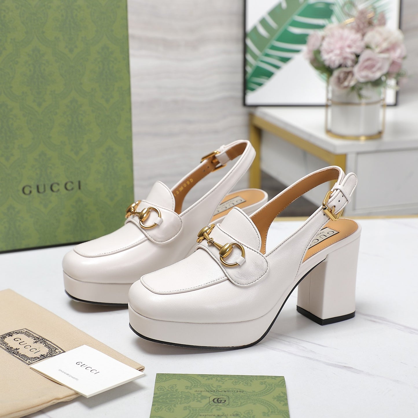 GG Horsebit slingback pumps 1825031805