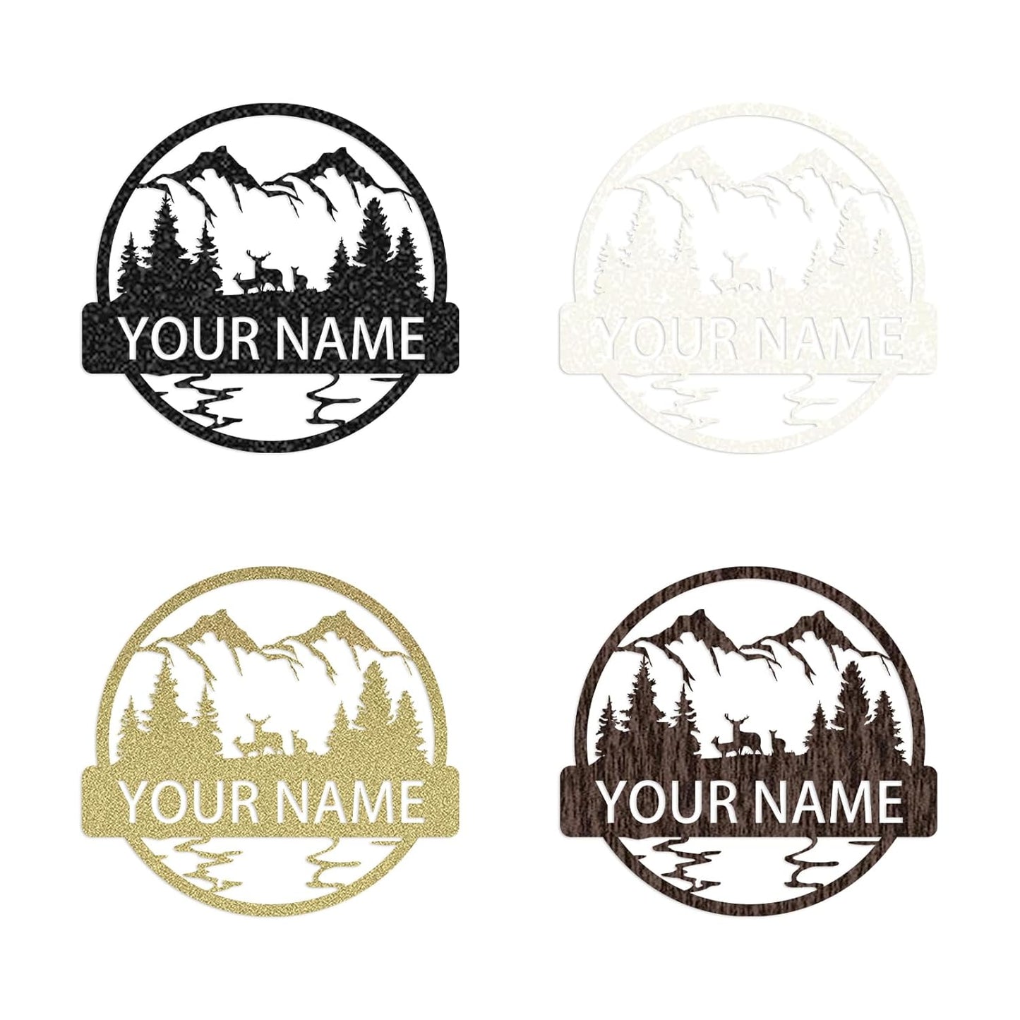 Custom Mountain Metal Signs for Outdoor Wedding or Anniversary Camping Gifts