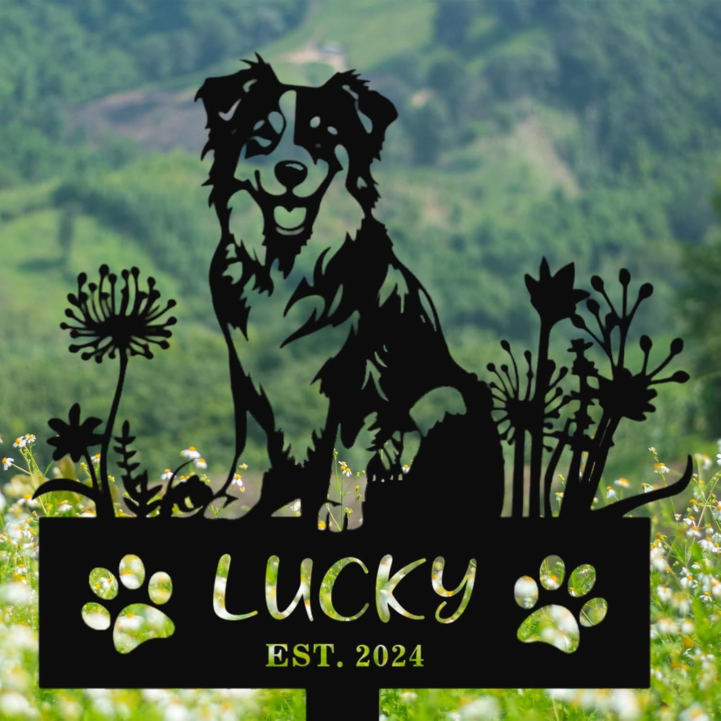 Rustic Iron Pet Memorial - Personalized Sign for Honoring Cats & Dogs