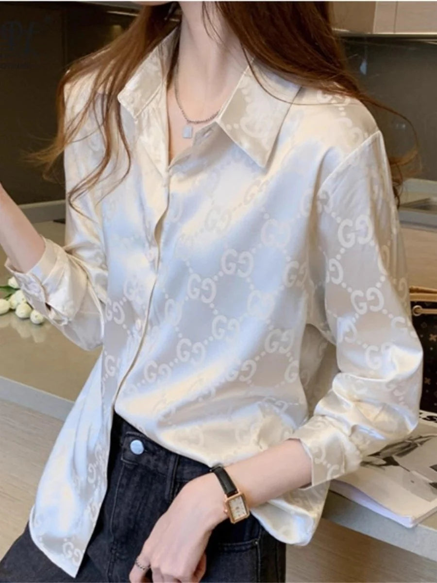 Silk Shirt Fashion All-match Shirt 1024042320
