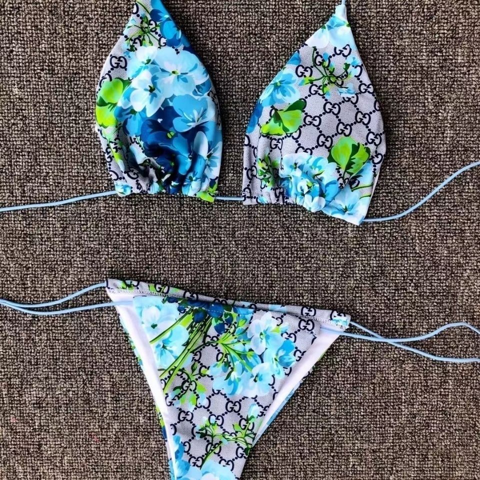 New print three-point beach spa bikini PD10041802