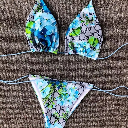 New print three-point beach spa bikini PD10041802