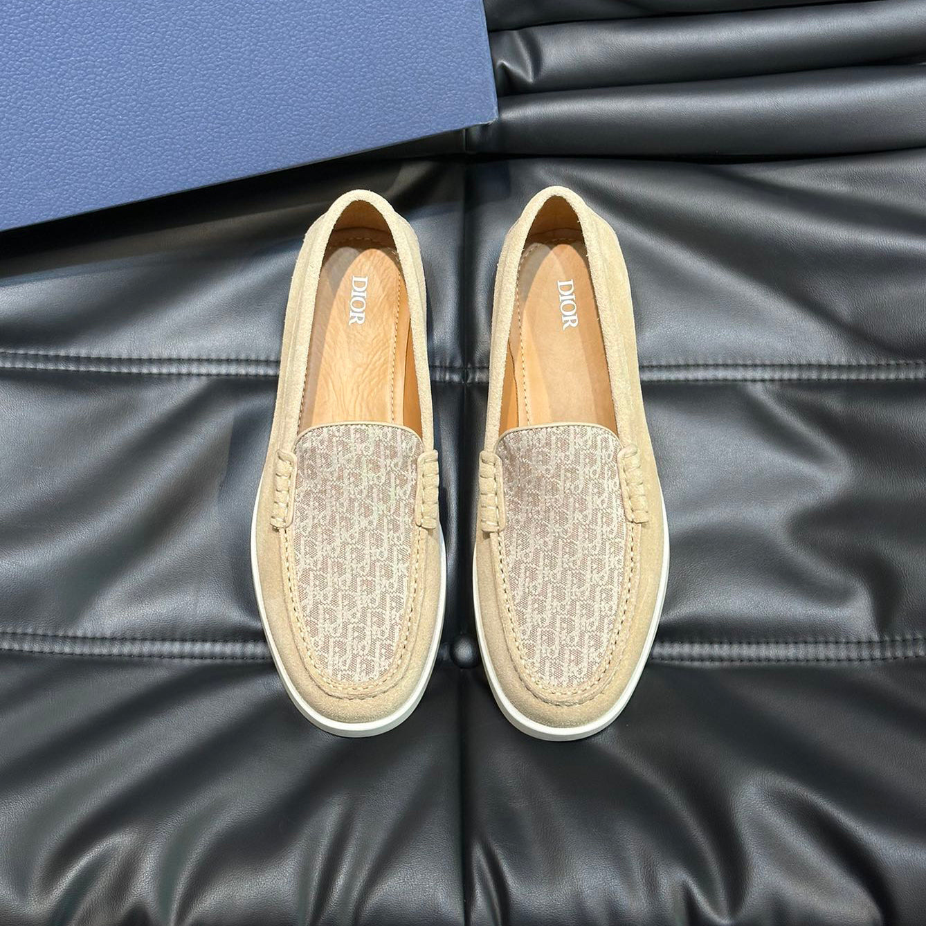 Classic printed canvas embellished men's casual loafers 1824042201