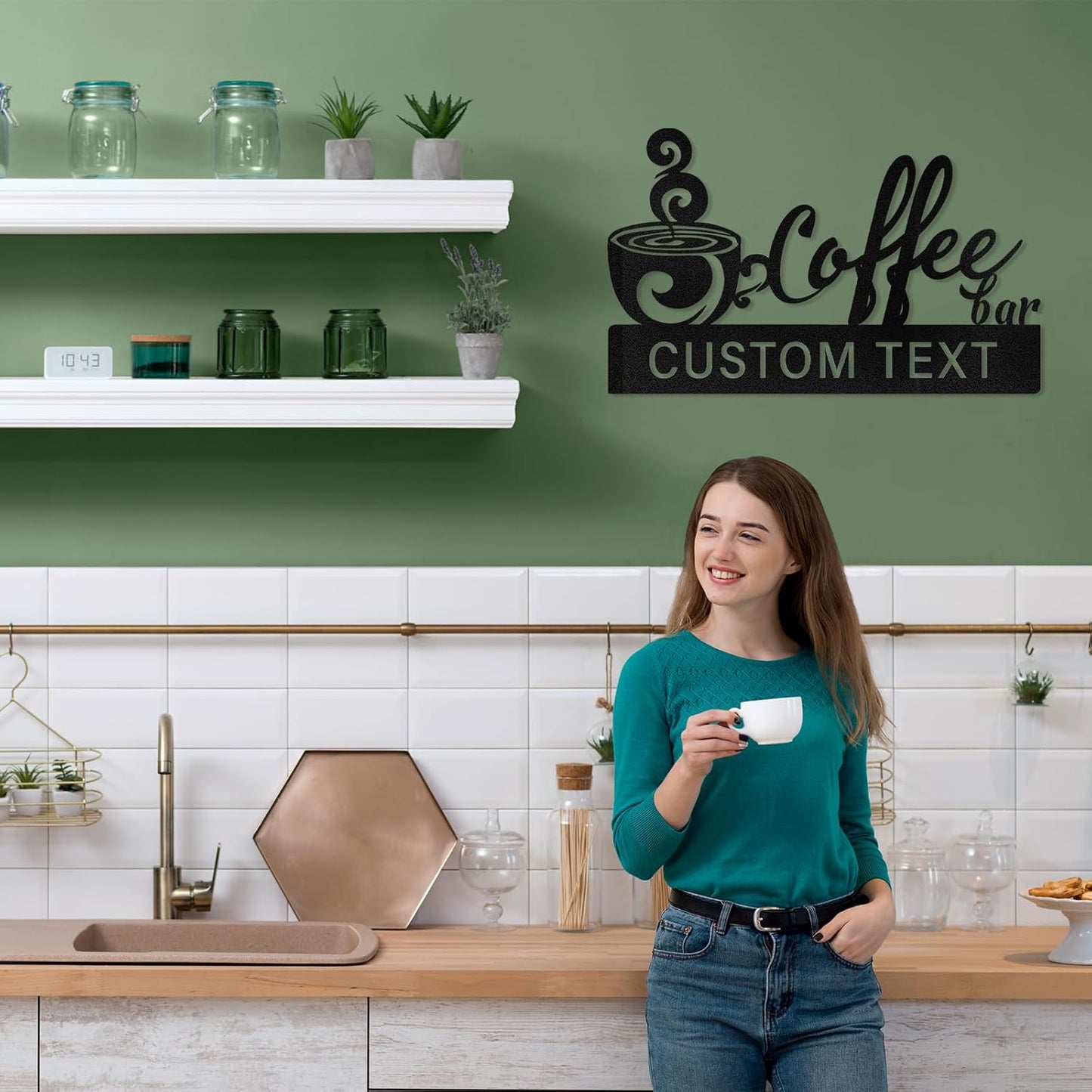 Coffee Lover Custom Metal Sign , Rustic Cafe & Kitchen Wall Decor
