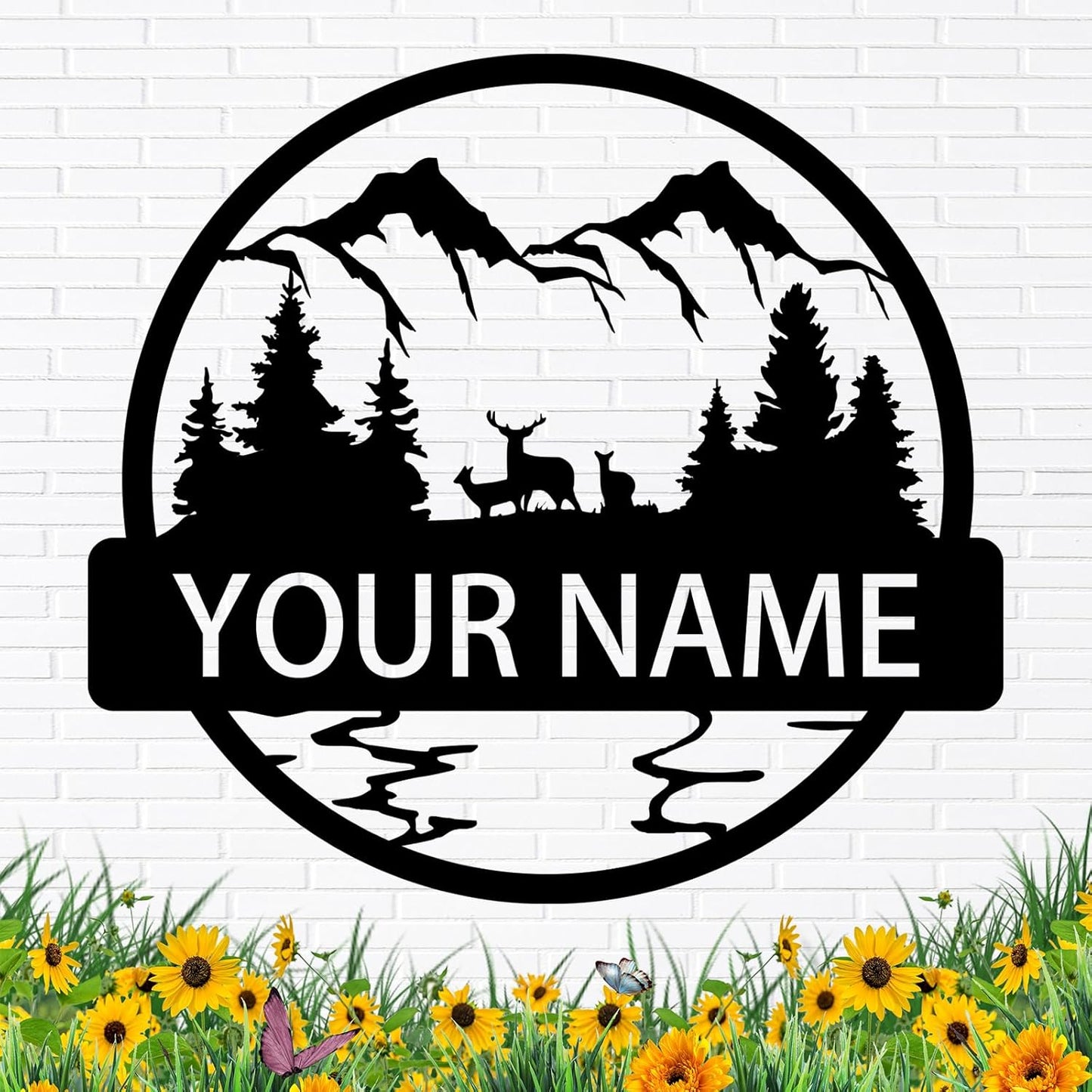 Custom Mountain Metal Signs for Outdoor Wedding or Anniversary Camping Gifts