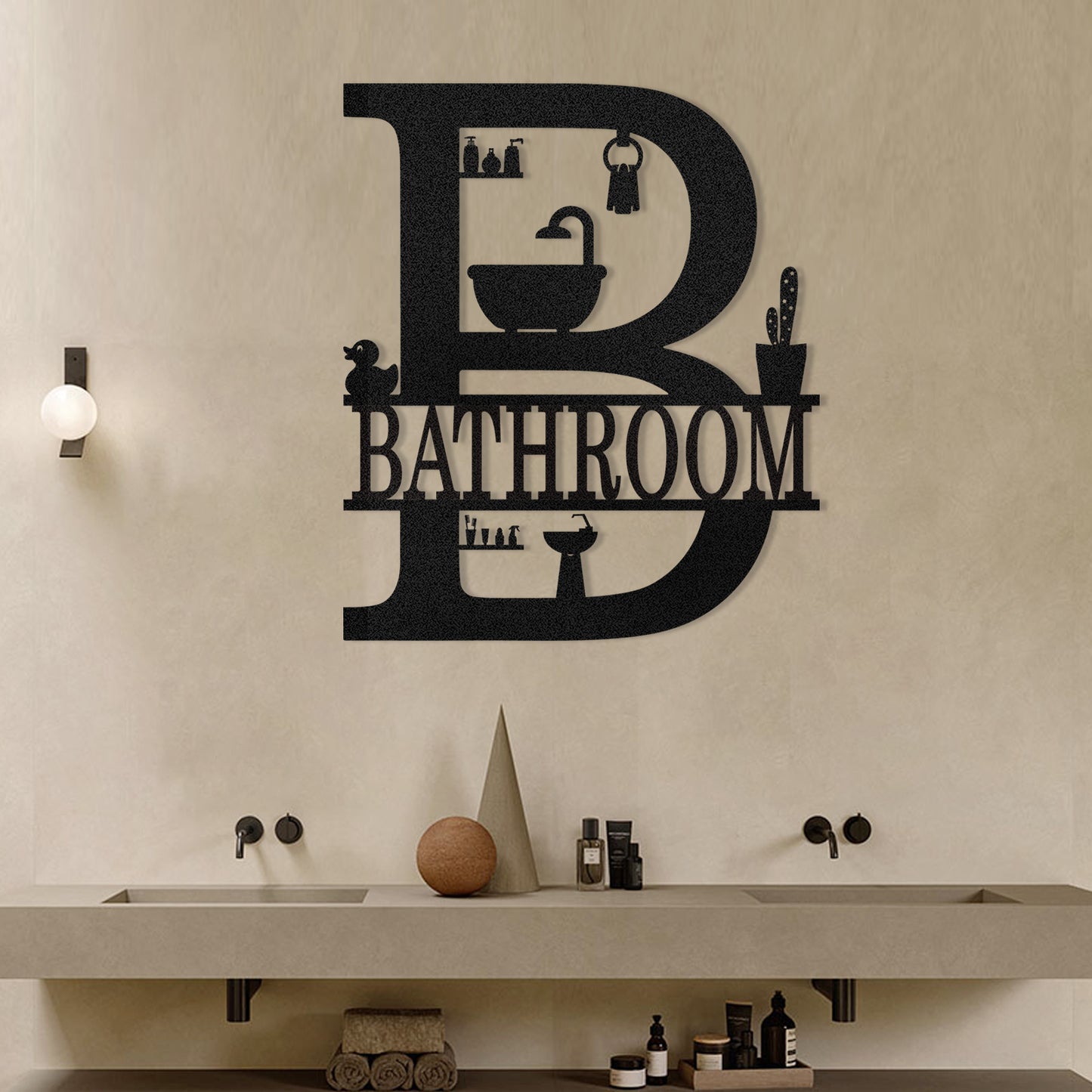 Dyoart Custom Metal Bathroom Wall Art, Farmhouse Bathroom Metal Wall Decor, Personalized Funny Bathroom Sign, Modern Home Hanging Decorations for Home Bathroom