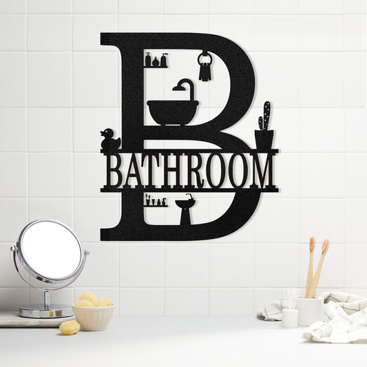 Dyoart Custom Metal Bathroom Wall Art, Farmhouse Bathroom Metal Wall Decor, Personalized Funny Bathroom Sign, Modern Home Hanging Decorations for Home Bathroom