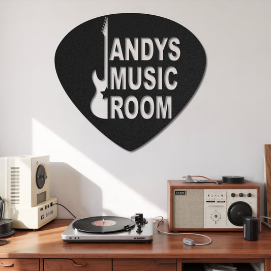 Customized Metal Sign, Personalized Musical Theme Metal Sign, Guitar Wall Art, Music Room Accessories, Custom Guitar Wall Decor for Bedroom Studio Mancave, Music Teacher Gifts