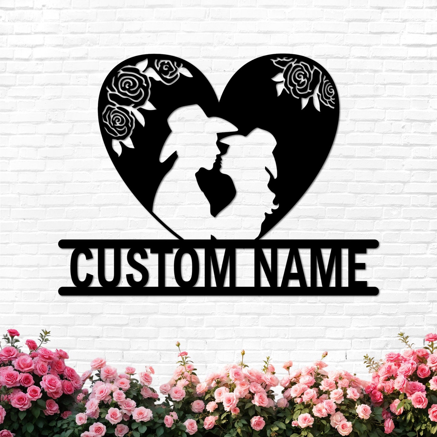 Personalized Cowboy Couple Sign, Western Home Decor, Custom Metal Name Sign, Rustic Western Wall Art, Cowboy Cowgirl Wall Decor, Wedding Anniversary Gifts for Couples 2025 Color10