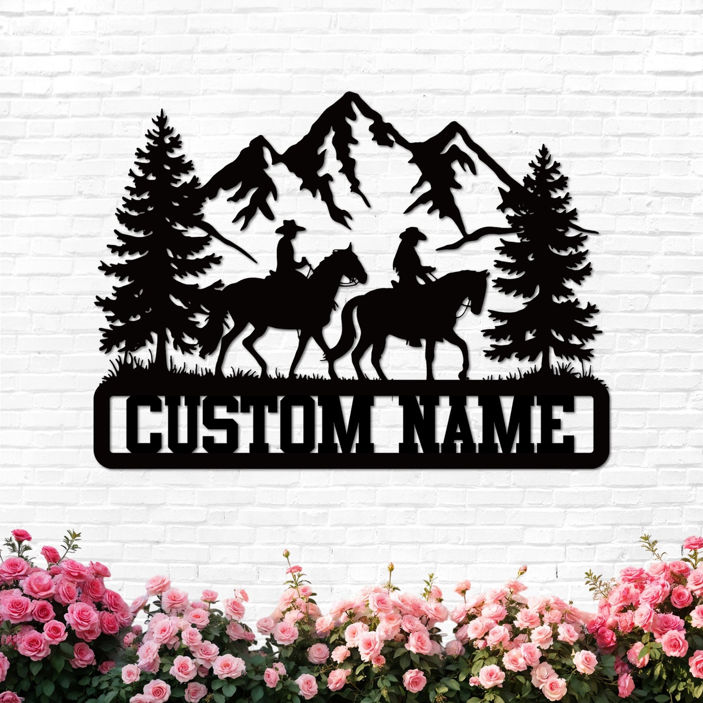 Personalized Cowboy Couple Sign, Western Home Decor, Custom Metal Name Sign, Rustic Western Wall Art, Cowboy Cowgirl Wall Decor, Wedding Anniversary Gifts for Couples 2025 Color10