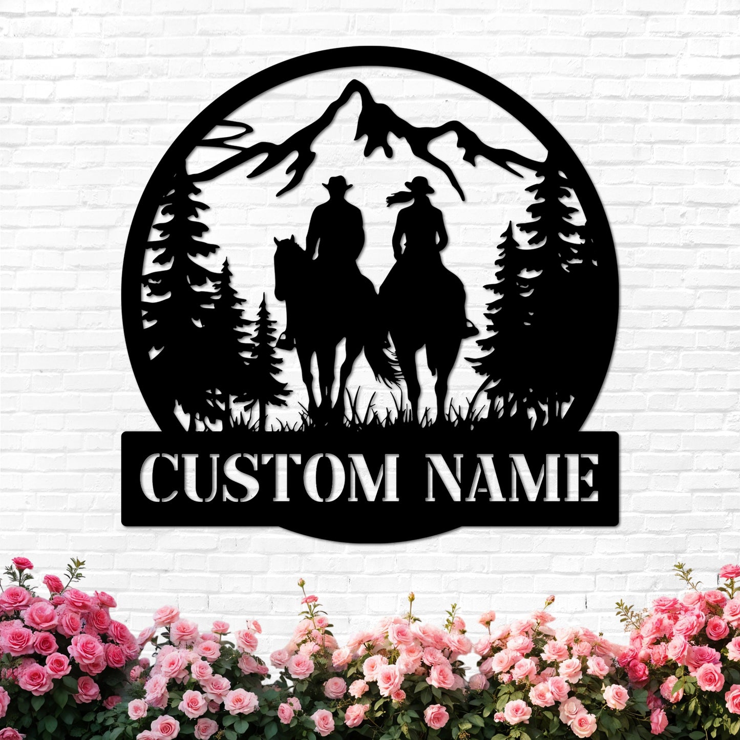 Personalized Cowboy Couple Sign, Western Home Decor, Custom Metal Name Sign, Rustic Western Wall Art, Cowboy Cowgirl Wall Decor, Wedding Anniversary Gifts for Couples 2025 Color10