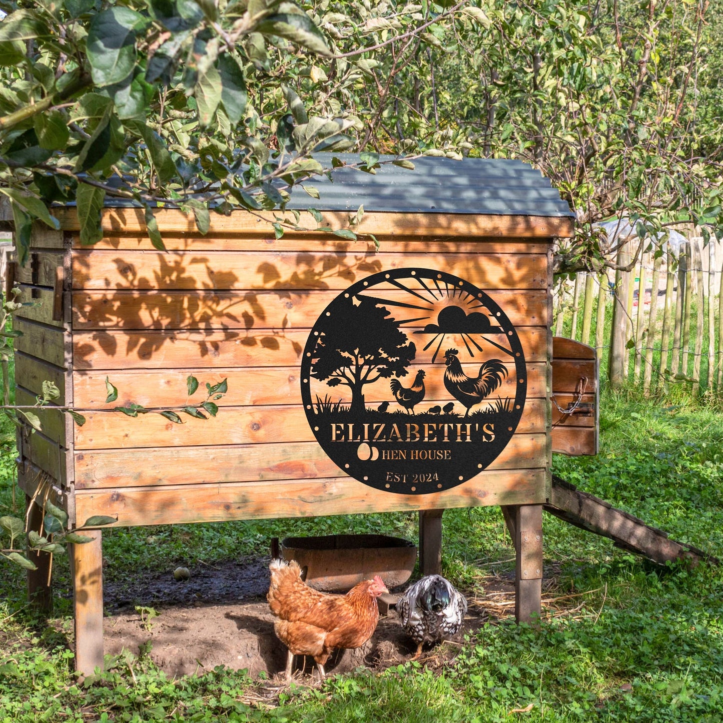 Personalized Chicken Coop Metal Sign, Rustic Farmhouse Wall Decor, Custom Hen House Sign, Handmade Gift for Chicken Lovers
