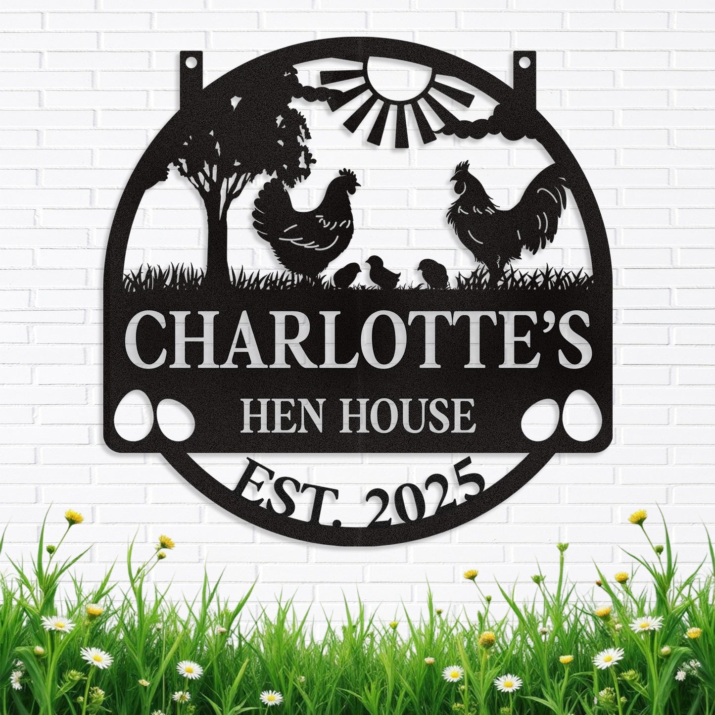 Personalized Chicken Coop Signs, Metal Funny Farm Decor, Chicken Coop Accessories, Metal Outdoor Wall Art, Custom Hen House Sign, Rustic Farmhouse Wall Decor for Farm Yard Garden Color10