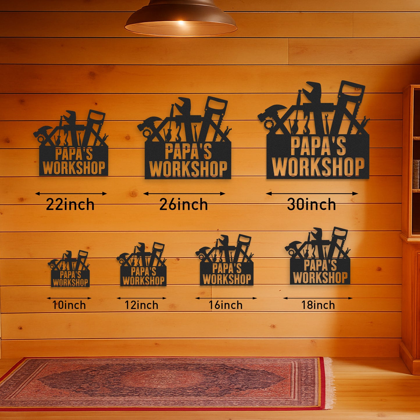 Papa's Workshop Tool Box Sign, Personalized Garage Metal Sign, Custom Workshop Decor for Dad, Father's Day Gift