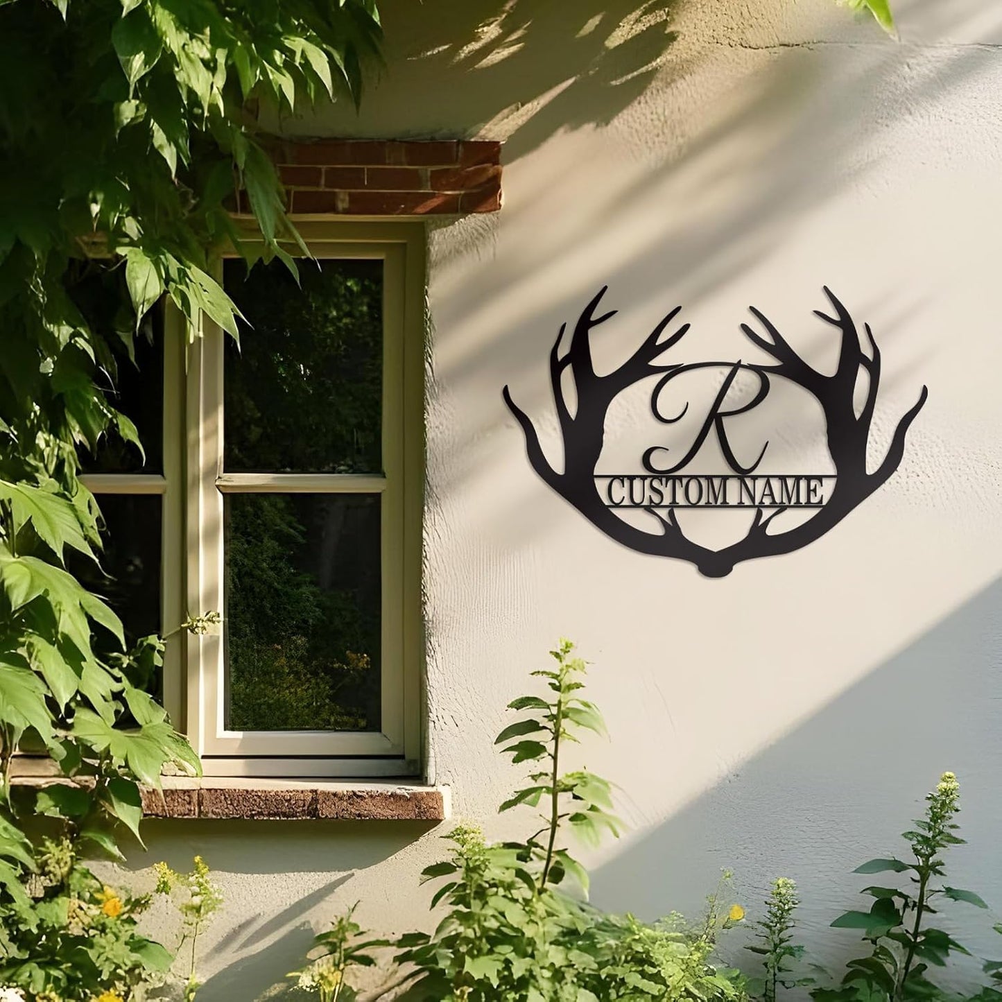 Custom Antler Metal Cabin Sign Personalized Last Name Sign Outdoor Hunter Decor Gift